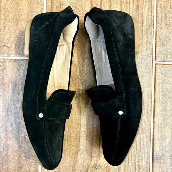 Franco Sarto Persia Black Suede Almond Toe Loafers Size 6 - Picture 3 of 7